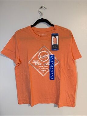 Lucky Brand Orange Graphic Short-Sleeve Tee